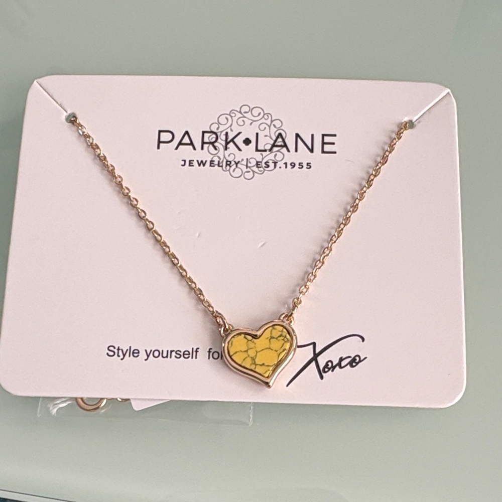Park Lane Gold Necklace with Yellow Heart Pendant